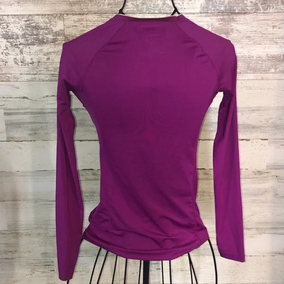 Nike pro combat compression shirt size XS purple Nike pro shirt long sleeve​​​ - Picture 9 of 9